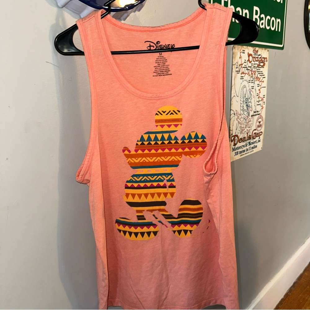 Disney Coral Tee with Black Logo